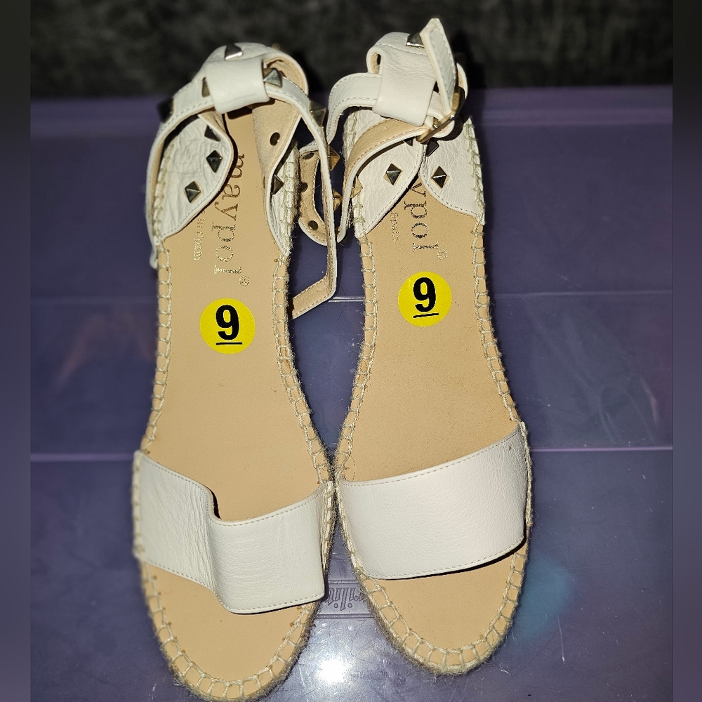 Maypol Cream Espadrille Sandals